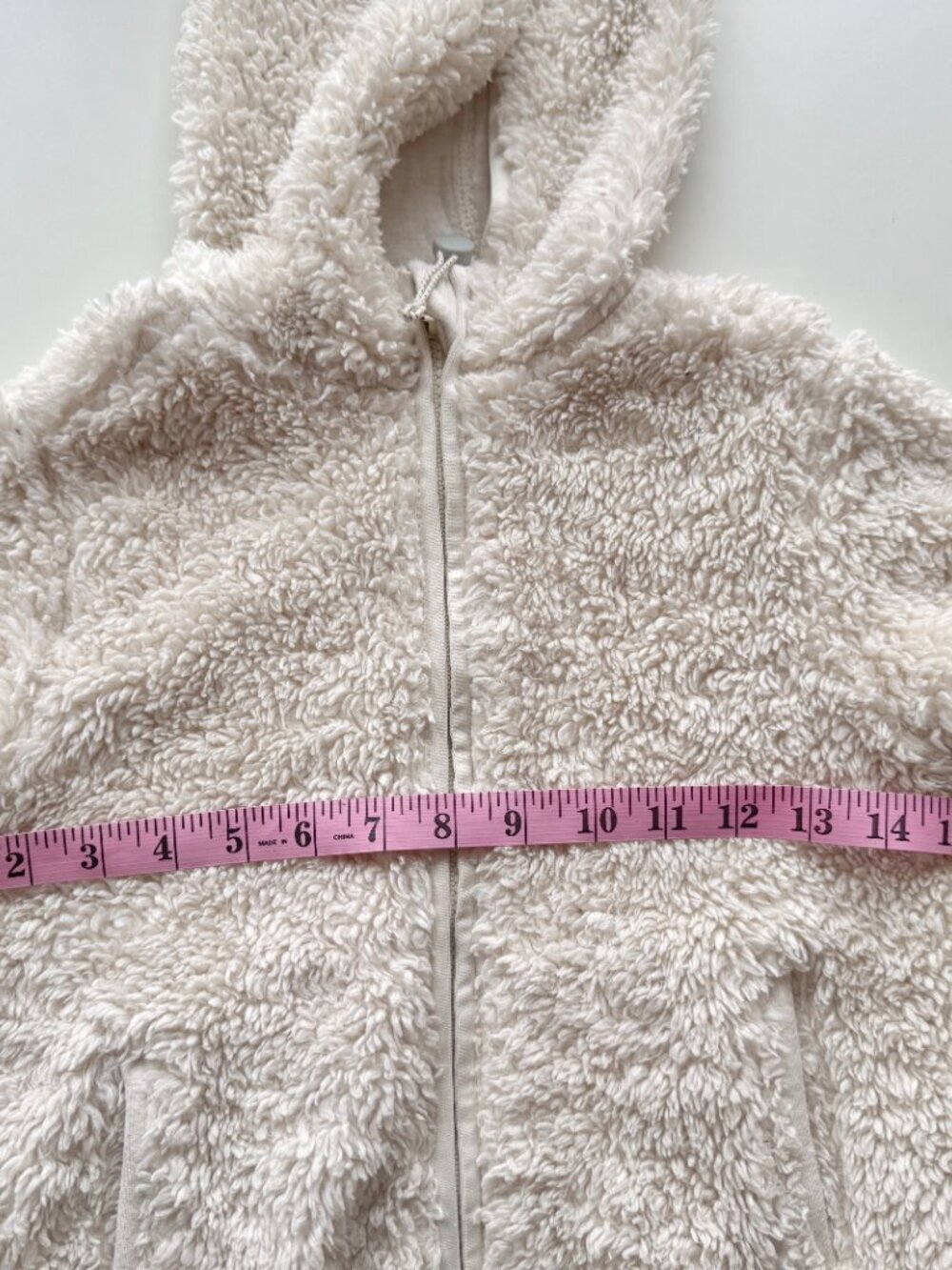Girls' ATHLETA GIRL So Snug Ivory Sherpa Fleece Full Zip Hoodie, Size S/7 - Picture 13 of 14